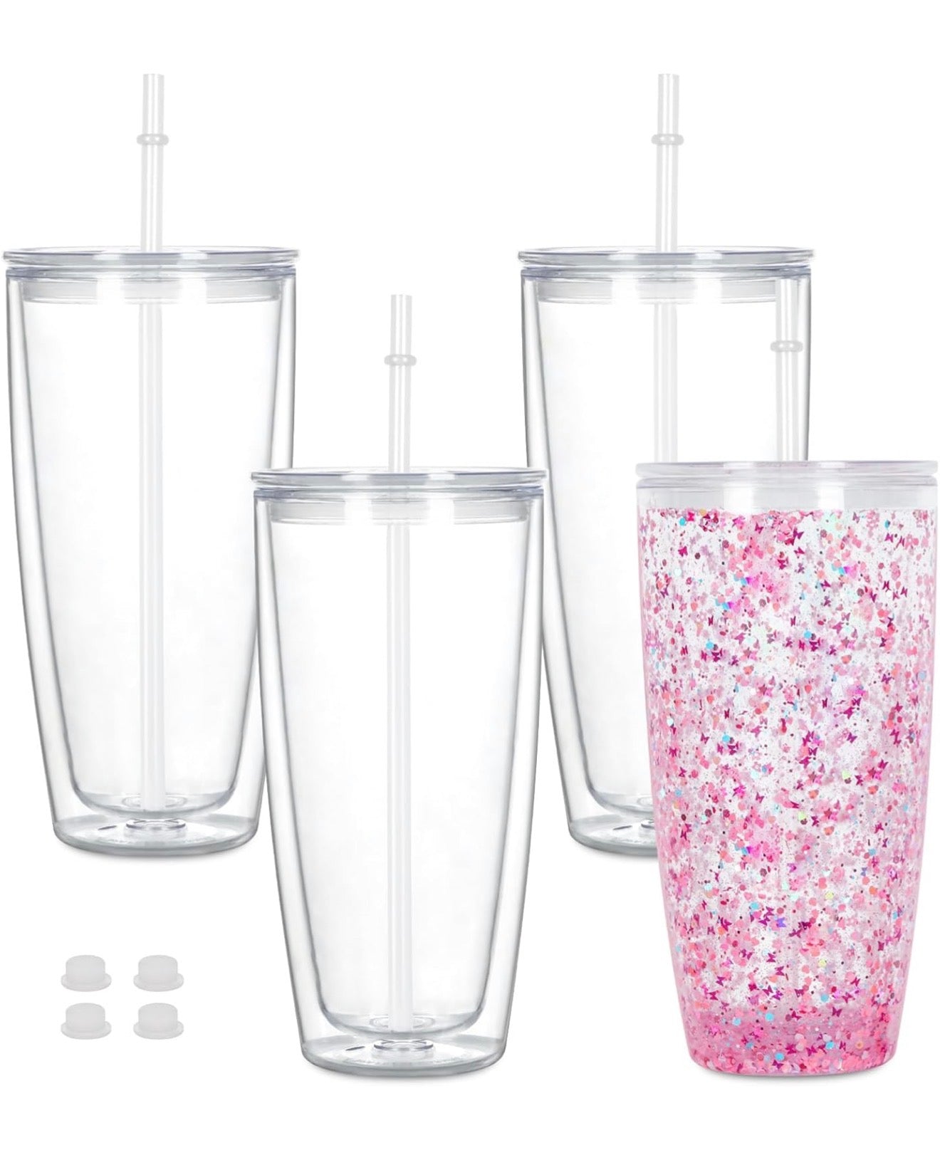 24oz Acrylic Snow Globe Tumbler