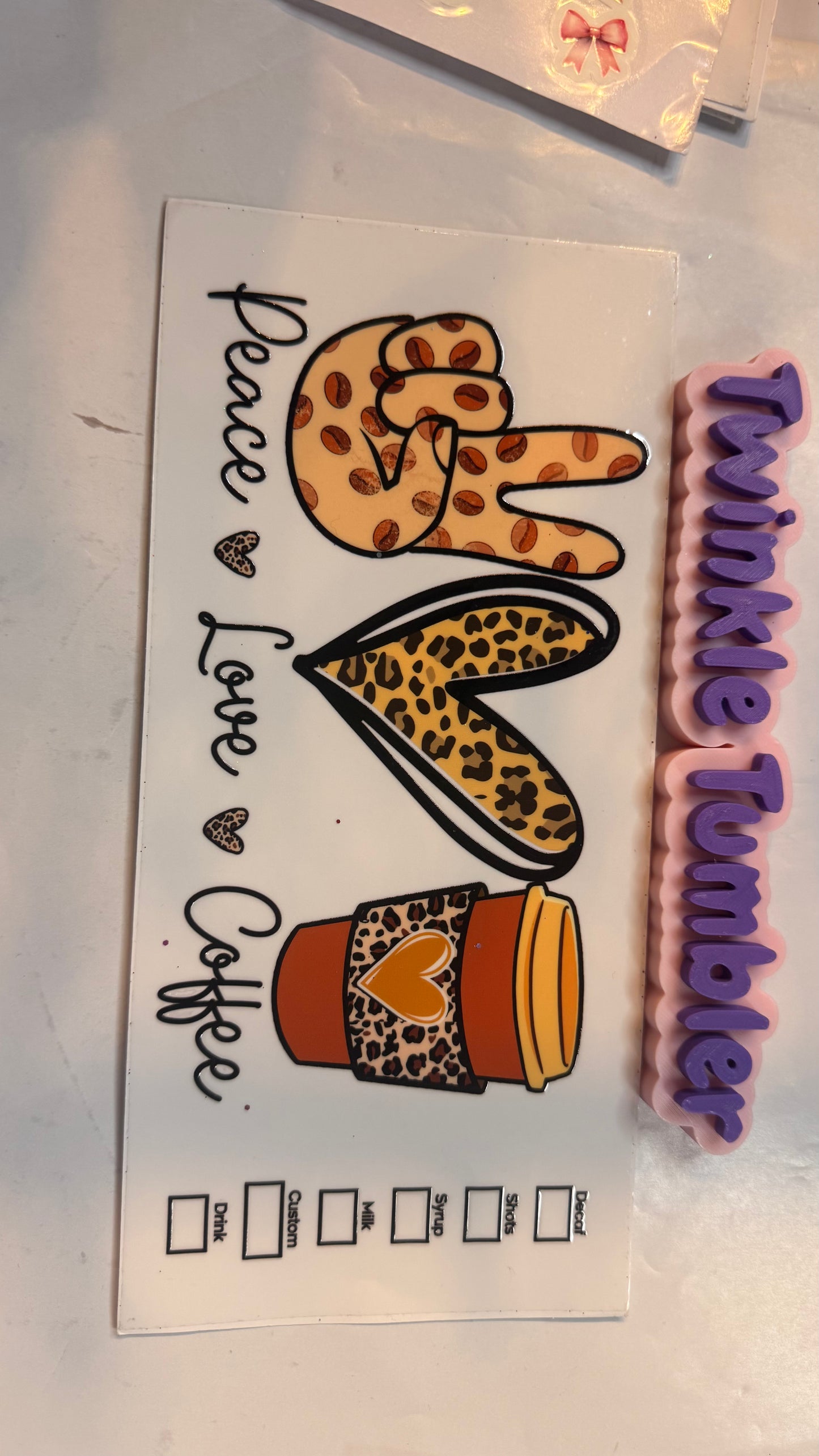 DECAL FOR DRINKS/COFFEE